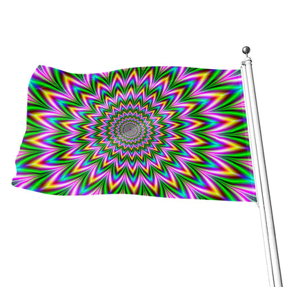 Psychedelic Radiant Optical Illusion Flag