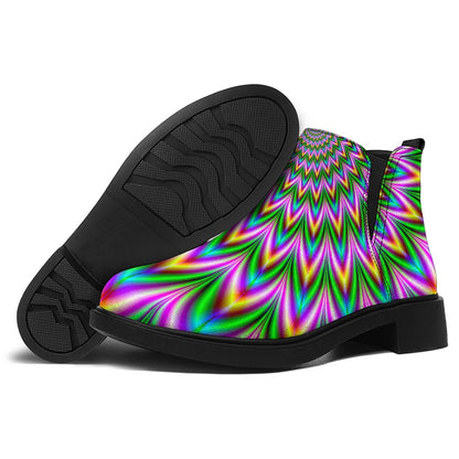 Psychedelic Radiant Optical Illusion Flat Ankle Boots