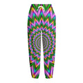 Psychedelic Radiant Optical Illusion Fleece Lined Knit Pants