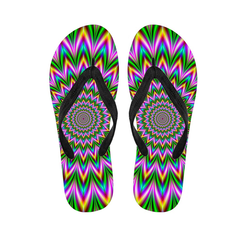 Psychedelic Radiant Optical Illusion Flip Flops