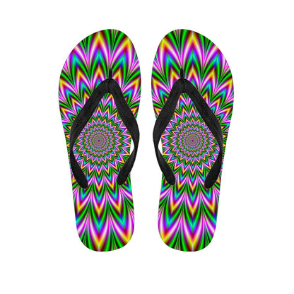 Psychedelic Radiant Optical Illusion Flip Flops