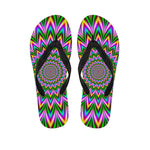 Psychedelic Radiant Optical Illusion Flip Flops