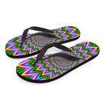Psychedelic Radiant Optical Illusion Flip Flops