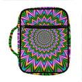 Psychedelic Radiant Optical Illusion Front Pocket Bible Bag