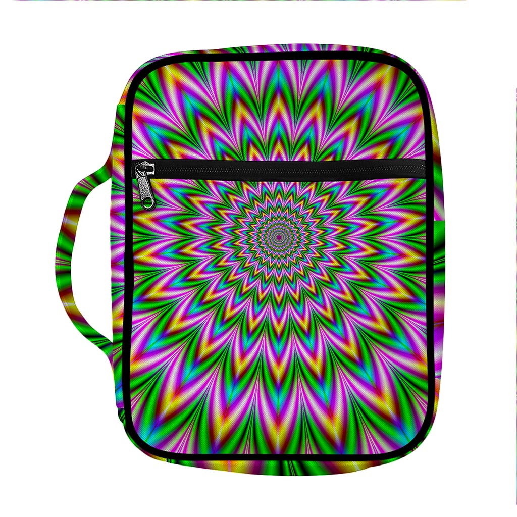 Psychedelic Radiant Optical Illusion Front Pocket Bible Bag