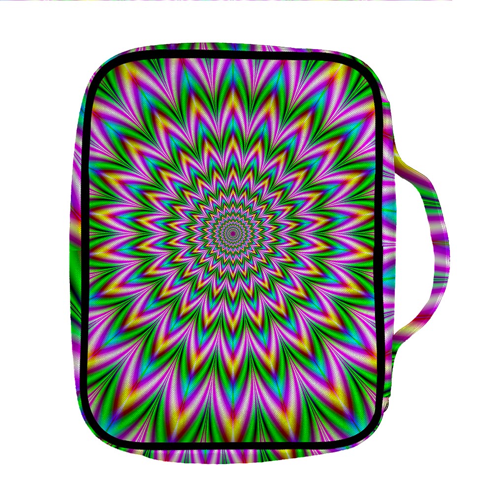 Psychedelic Radiant Optical Illusion Front Pocket Bible Bag