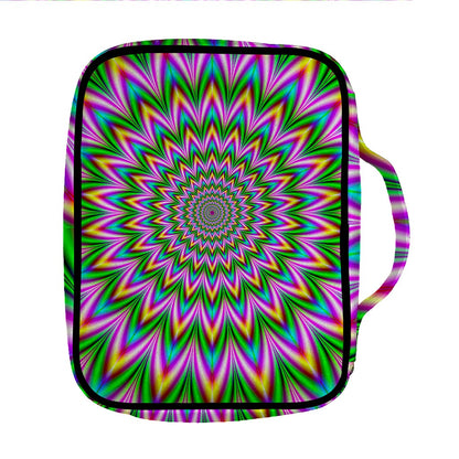Psychedelic Radiant Optical Illusion Front Pocket Bible Bag