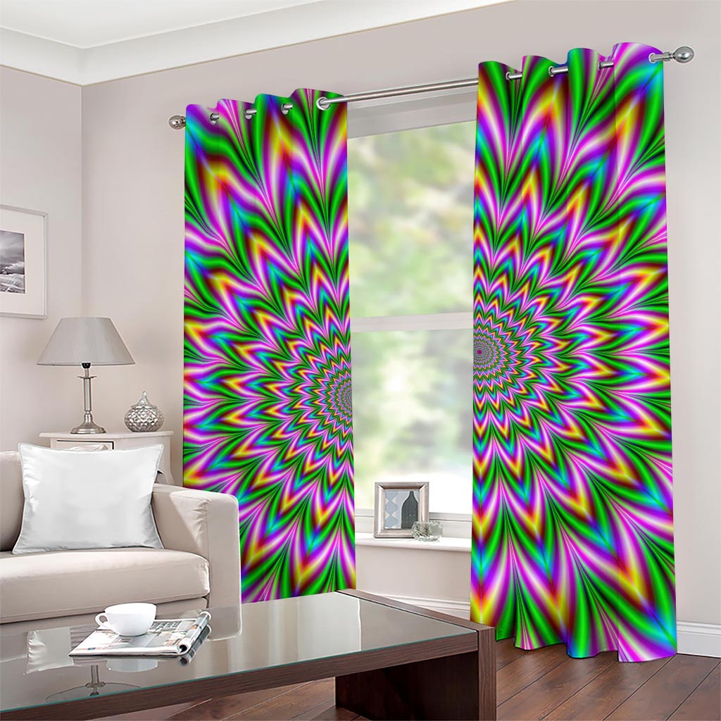 Psychedelic Radiant Optical Illusion Grommet Curtains
