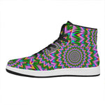 Psychedelic Radiant Optical Illusion High Top Leather Sneakers