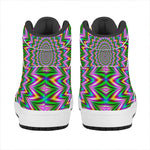 Psychedelic Radiant Optical Illusion High Top Leather Sneakers