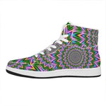 Psychedelic Radiant Optical Illusion High Top Leather Sneakers