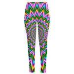 Psychedelic Radiant Optical Illusion High-Waisted Pocket Leggings