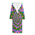 Psychedelic Radiant Optical Illusion Hooded Bathrobe