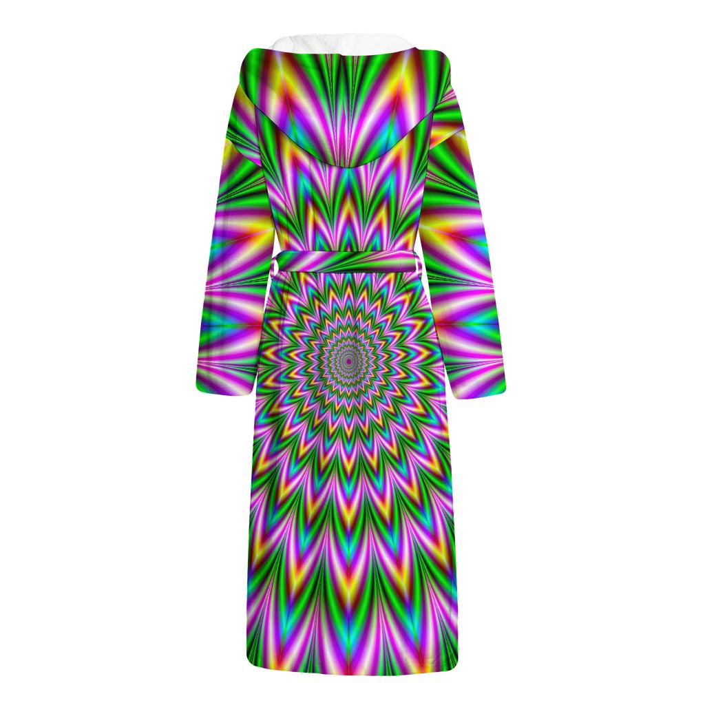 Psychedelic Radiant Optical Illusion Hooded Bathrobe