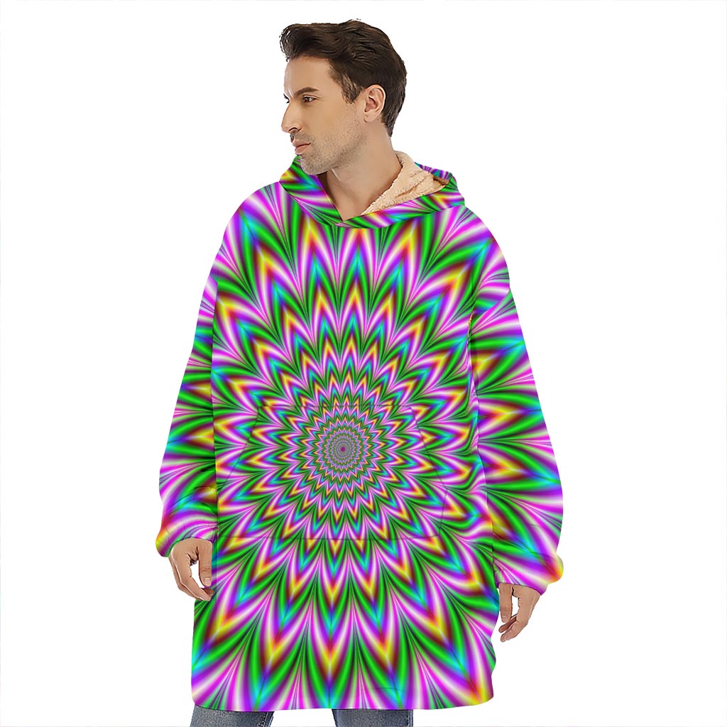 Psychedelic Radiant Optical Illusion Hoodie Blanket