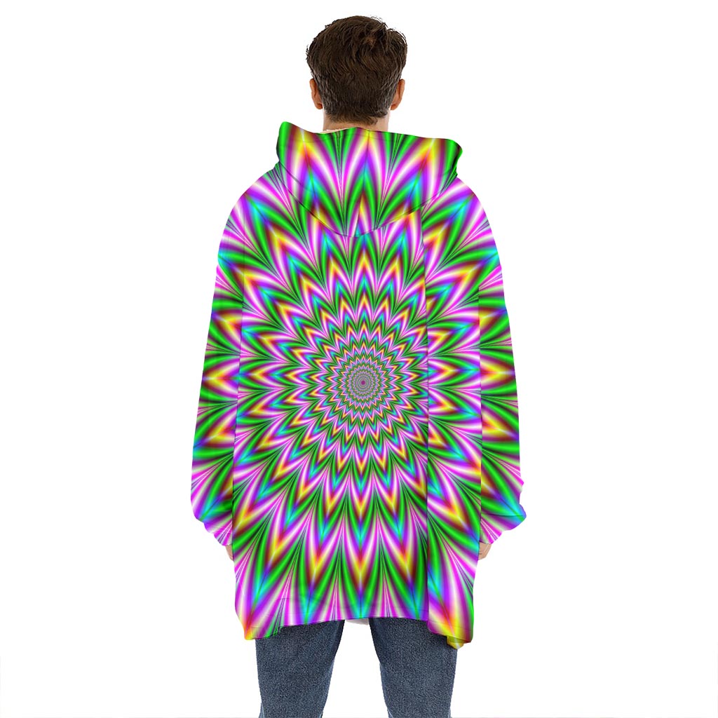 Psychedelic Radiant Optical Illusion Hoodie Blanket