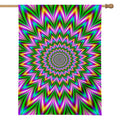 Psychedelic Radiant Optical Illusion House Flag