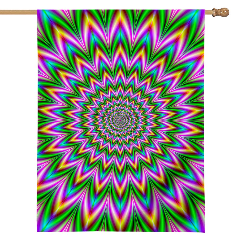 Psychedelic Radiant Optical Illusion House Flag