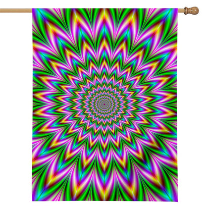 Psychedelic Radiant Optical Illusion House Flag