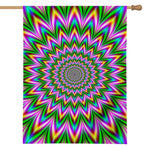 Psychedelic Radiant Optical Illusion House Flag