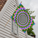 Psychedelic Radiant Optical Illusion House Flag