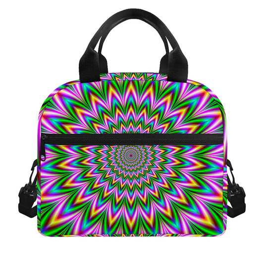 Psychedelic Radiant Optical Illusion Insulated Lunch Bag