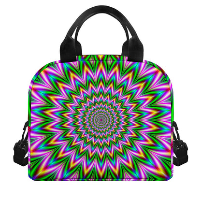 Psychedelic Radiant Optical Illusion Insulated Lunch Bag