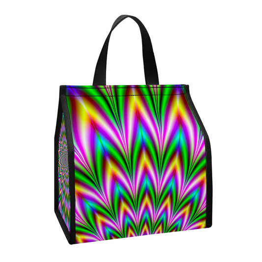 Psychedelic Radiant Optical Illusion Insulated Lunch Tote