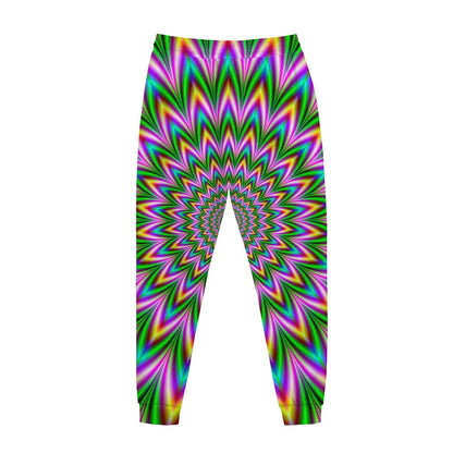 Psychedelic Radiant Optical Illusion Jogger Pants