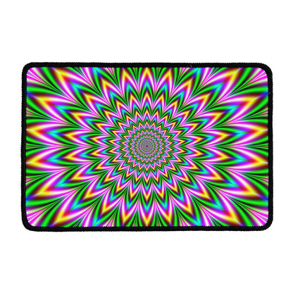 Psychedelic Radiant Optical Illusion Kitchen Mat