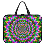 Psychedelic Radiant Optical Illusion Laptop Sleeve With Handle