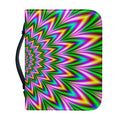 Psychedelic Radiant Optical Illusion Leather Bible Cover