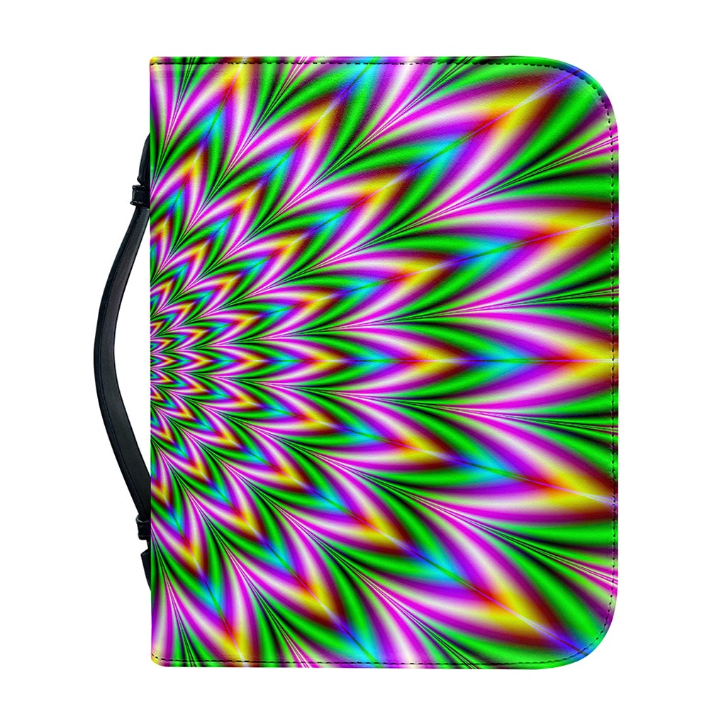 Psychedelic Radiant Optical Illusion Leather Bible Cover
