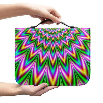 Psychedelic Radiant Optical Illusion Leather Bible Cover