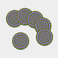 Psychedelic Radiant Optical Illusion Leather Coaster Set