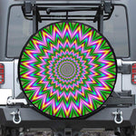 Psychedelic Radiant Optical Illusion Leather Spare Tire Cover