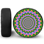 Psychedelic Radiant Optical Illusion Leather Spare Tire Cover