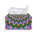Psychedelic Radiant Optical Illusion Leather Tissue Box Cover
