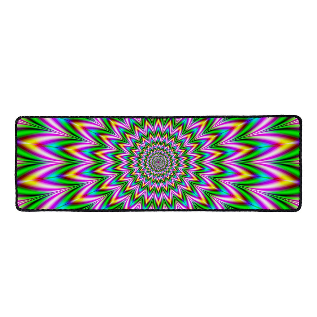 Psychedelic Radiant Optical Illusion Long Kitchen Mat