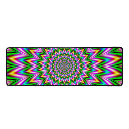 Psychedelic Radiant Optical Illusion Long Kitchen Mat