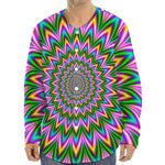 Psychedelic Radiant Optical Illusion Long Sleeve Baseball Jersey