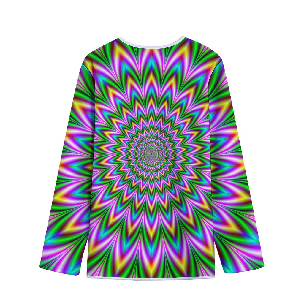 Psychedelic Radiant Optical Illusion Long Sleeve Short Coat