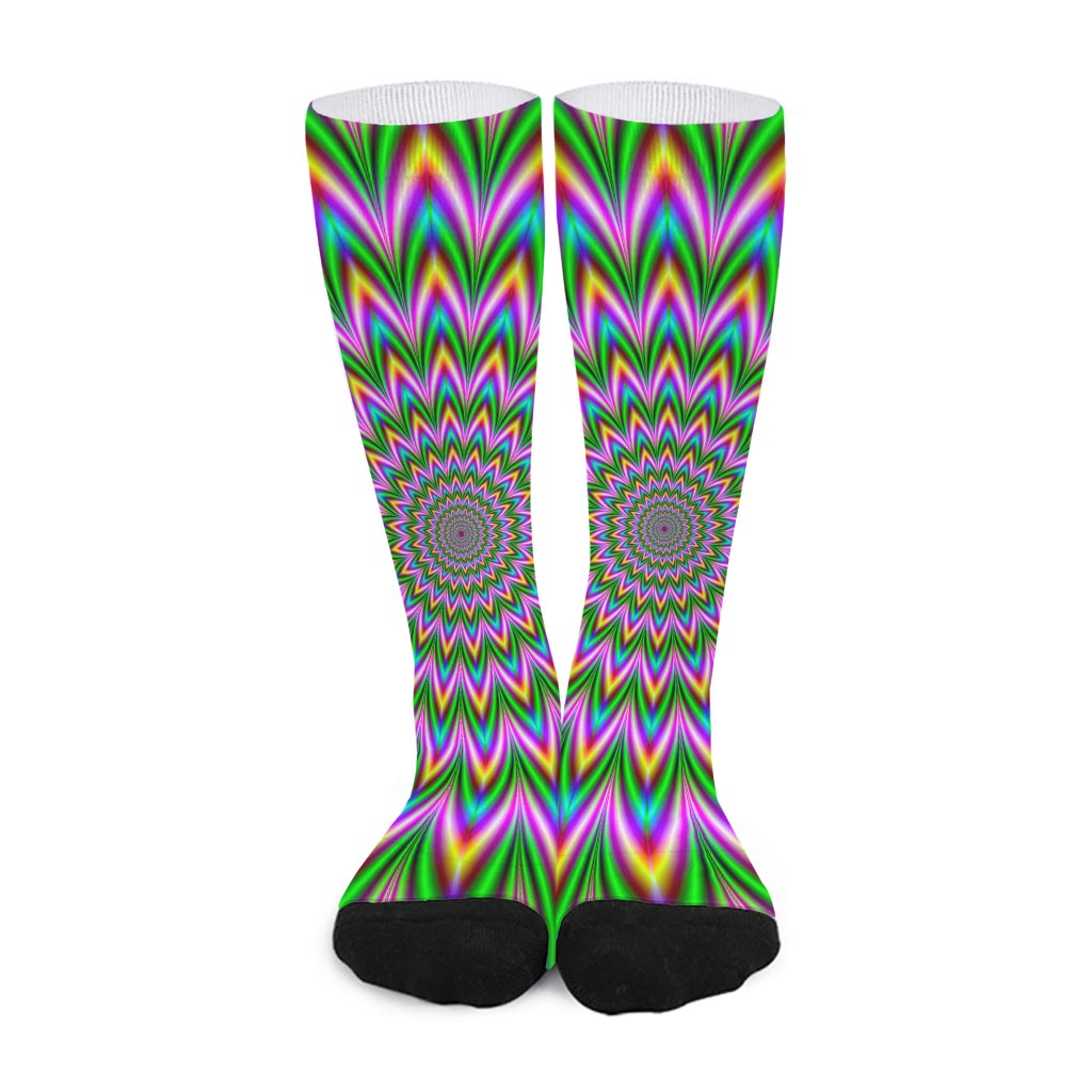 Psychedelic Radiant Optical Illusion Long Socks