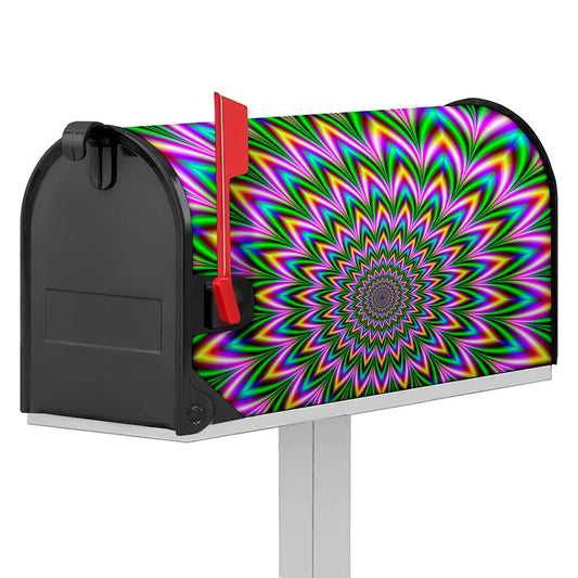 Psychedelic Radiant Optical Illusion Mailbox Cover