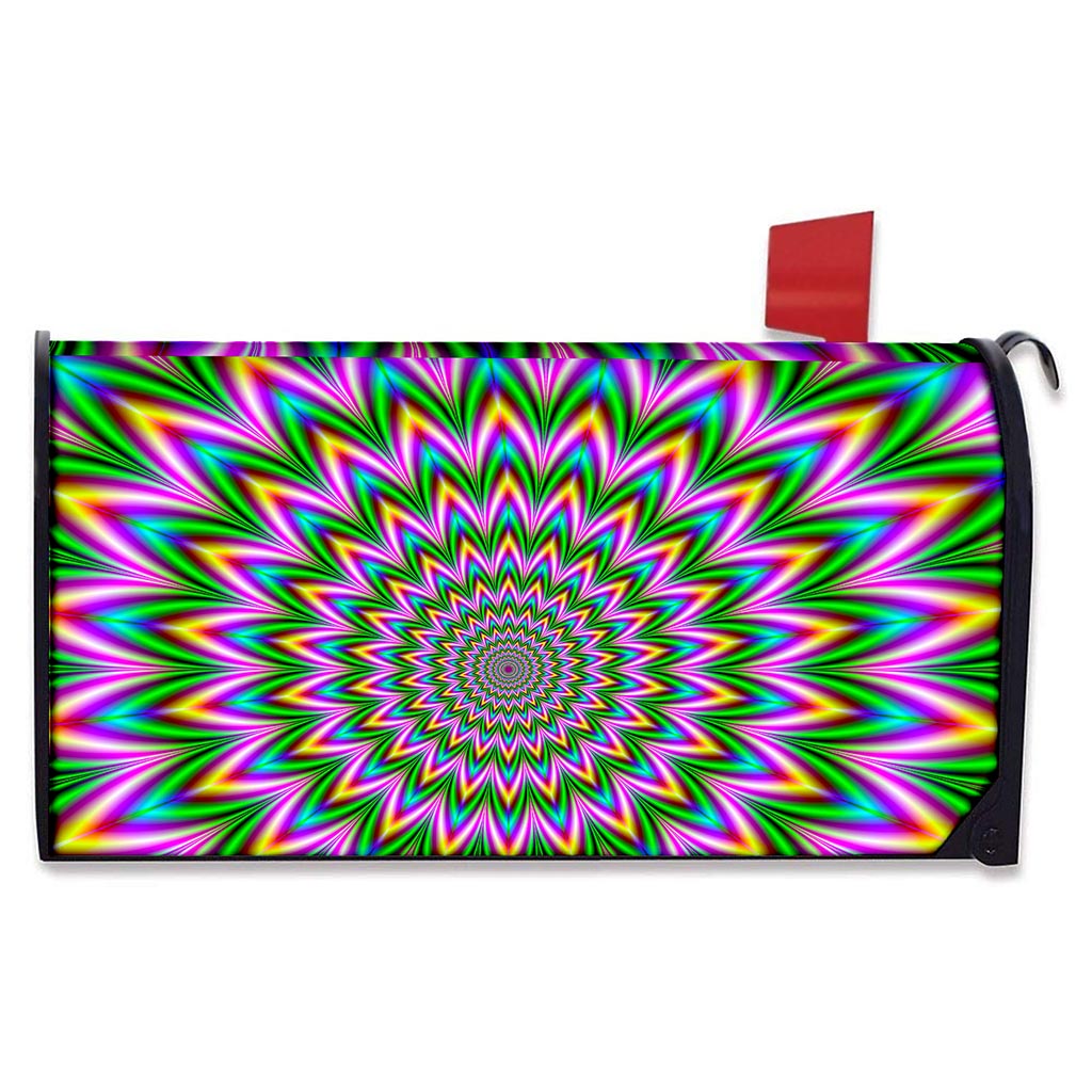 Psychedelic Radiant Optical Illusion Mailbox Cover