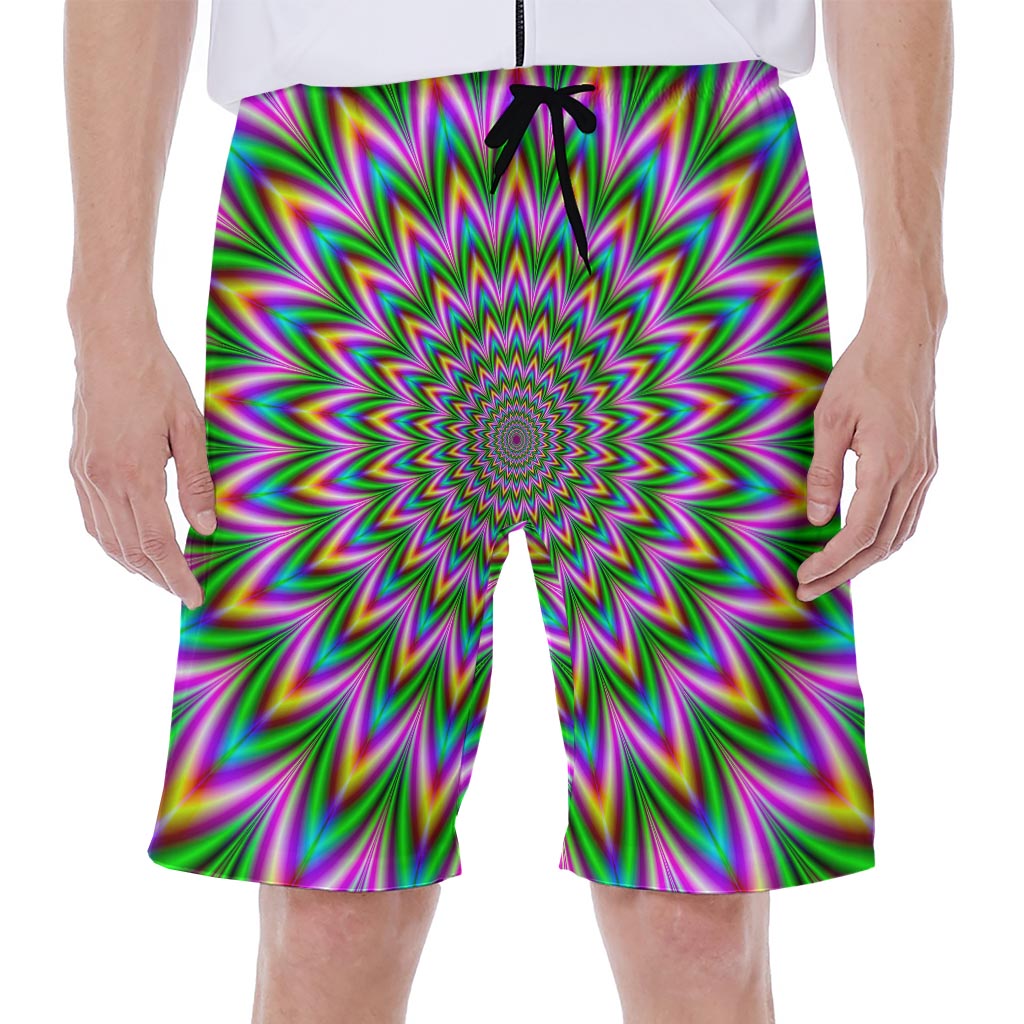 Psychedelic Radiant Optical Illusion Men's Beach Shorts