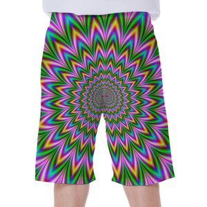 Psychedelic Radiant Optical Illusion Men's Beach Shorts