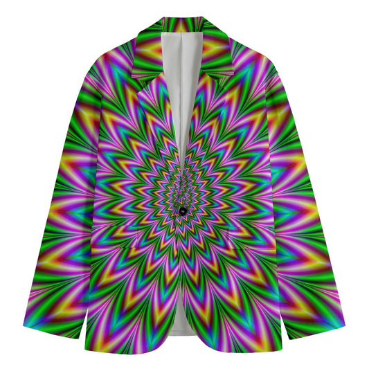 Psychedelic Radiant Optical Illusion Men's Cotton Blazer