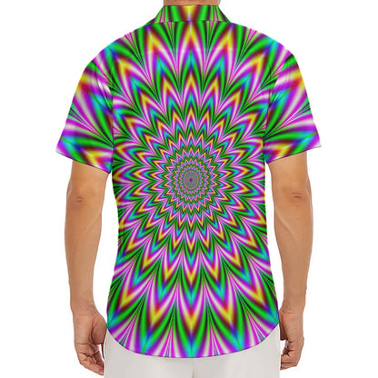 Psychedelic Radiant Optical Illusion Men's Deep V-Neck Shirt
