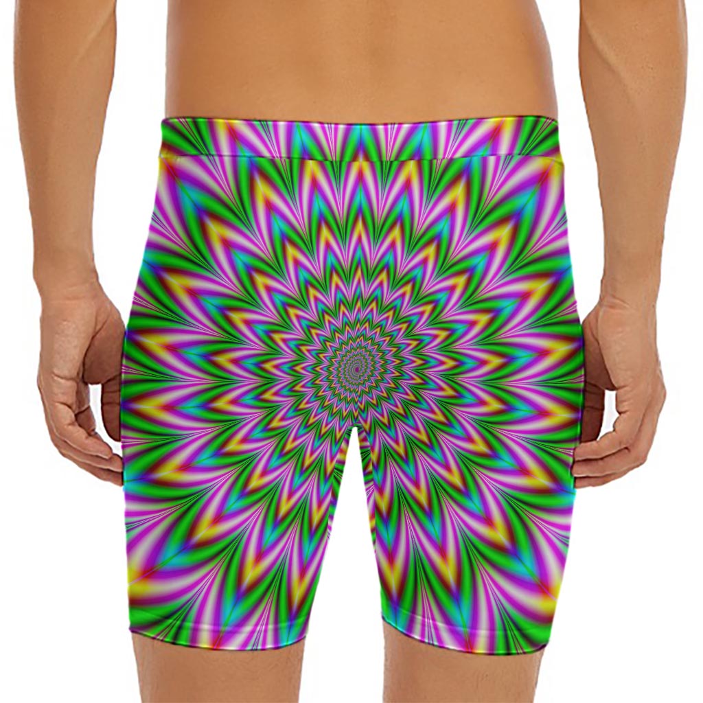Psychedelic Radiant Optical Illusion Men's Long Boxer Briefs